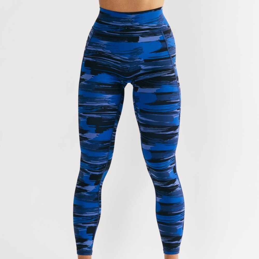 Surface Pocket Legging - Electric Blue Canvas Camo - XL